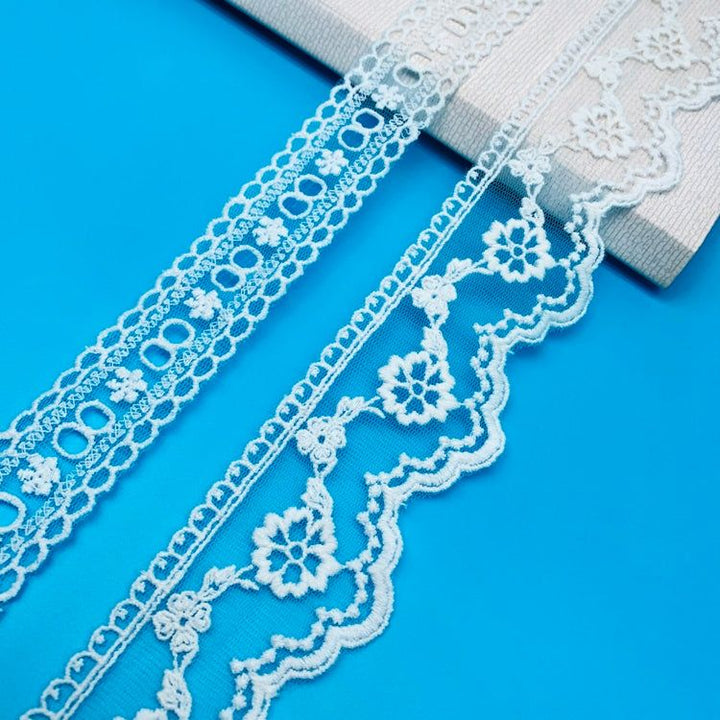 Embroidery lace on mesh base