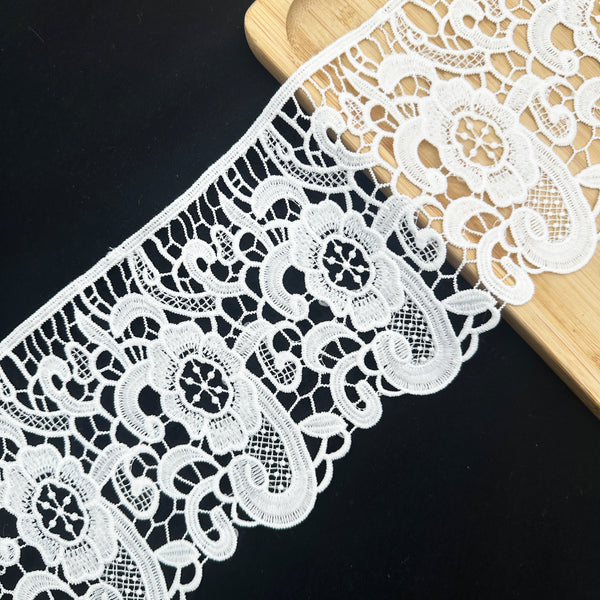 OEKO TEX  GRS Water-Soluble Embroidered Lace Eco-Friendly Dissolvable Trim