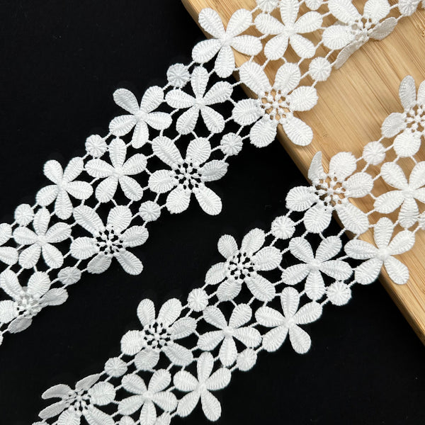 OEKO TEX  GRS Water-Soluble Embroidered Lace Eco-Friendly Dissolvable Trim