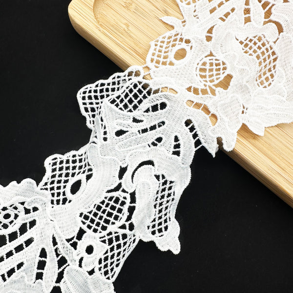 OEKO TEX  GRS Water-Soluble Embroidered Lace Eco-Friendly Dissolvable Trim