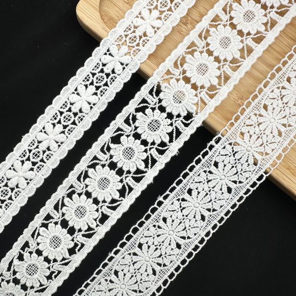 OEKO TEX  GRS Water-Soluble Embroidered Lace Eco-Friendly Dissolvable Trim