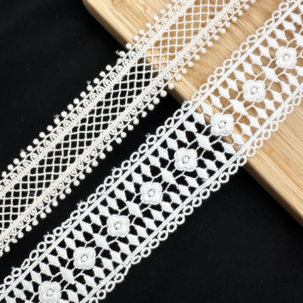 OEKO TEX  GRS Water-Soluble Embroidered Lace Eco-Friendly Dissolvable Trim