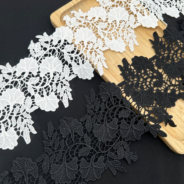 OEKO TEX  GRS Water-Soluble Embroidered Lace Eco-Friendly Dissolvable Trim