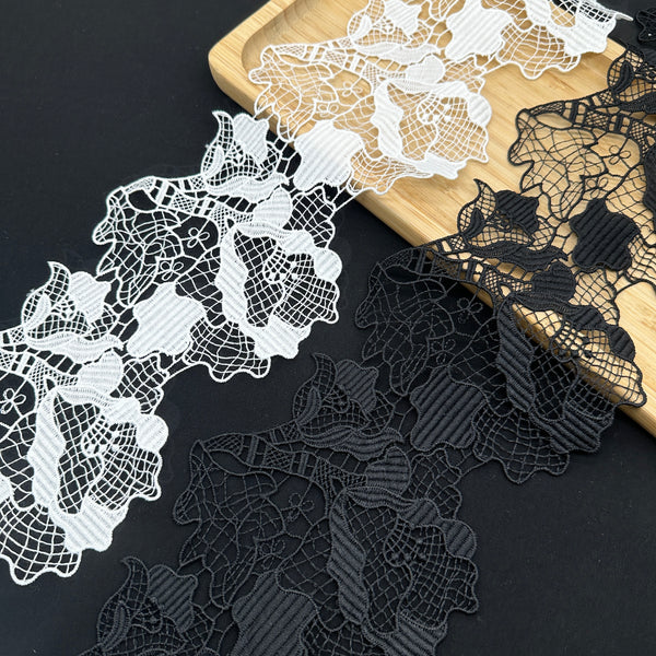 OEKO TEX  GRS Water-Soluble Embroidered Lace Eco-Friendly Dissolvable Trim