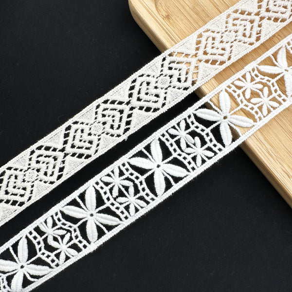 OEKO TEX  GRS Water-Soluble Embroidered Lace Eco-Friendly Dissolvable Trim