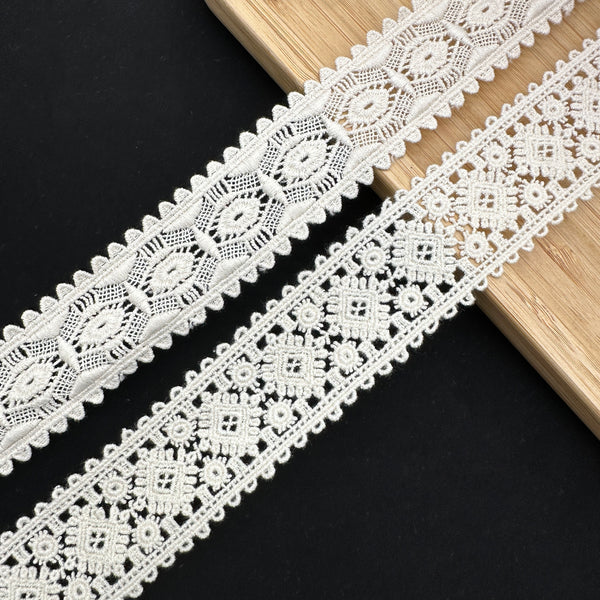 OEKO TEX  GRS Water-Soluble Embroidered Lace Eco-Friendly Dissolvable Trim
