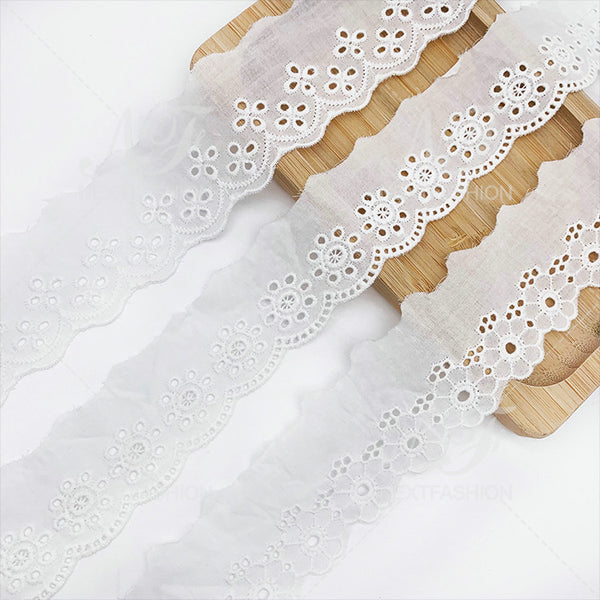 Embroidery lace with cotton fabric NFA22A1013-1011-1001