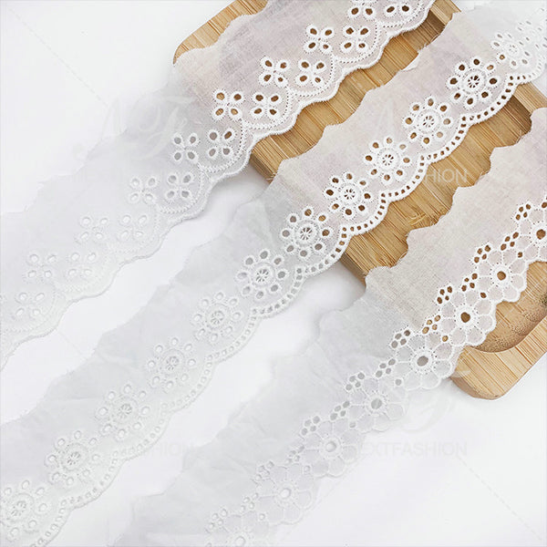 Embroidery lace with cotton fabric NFA22A1013-1011-1001