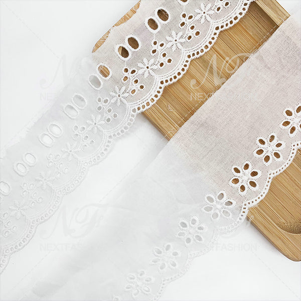 Embroidery lace with cotton fabric NFA22A1020-1010