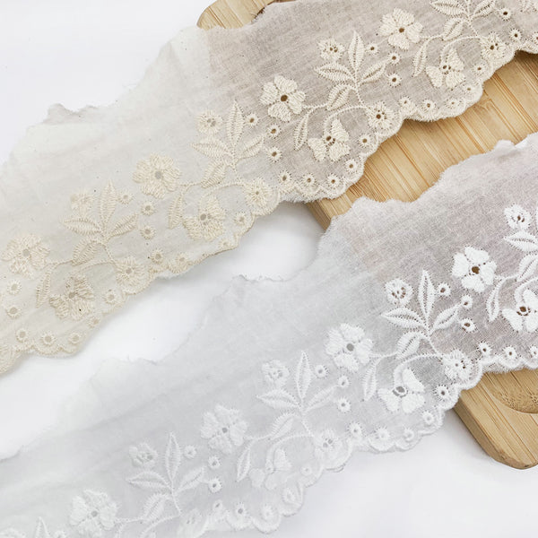 Embroidery lace with cotton fabric NFD12A320-321