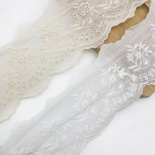 Embroidery lace with cotton fabric NFD12A322-323