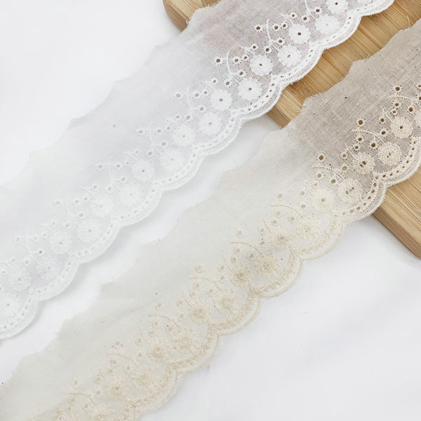 Embroidery lace with cotton fabric NFD12A326-327