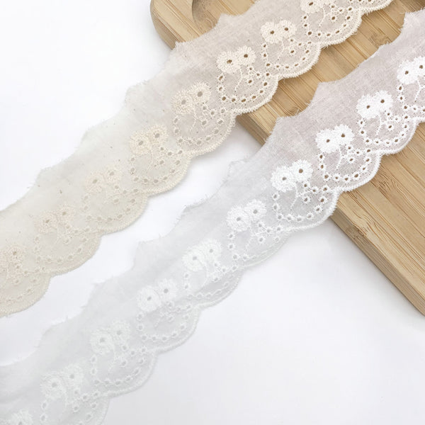 Embroidery lace with cotton fabric NFD12A358-359