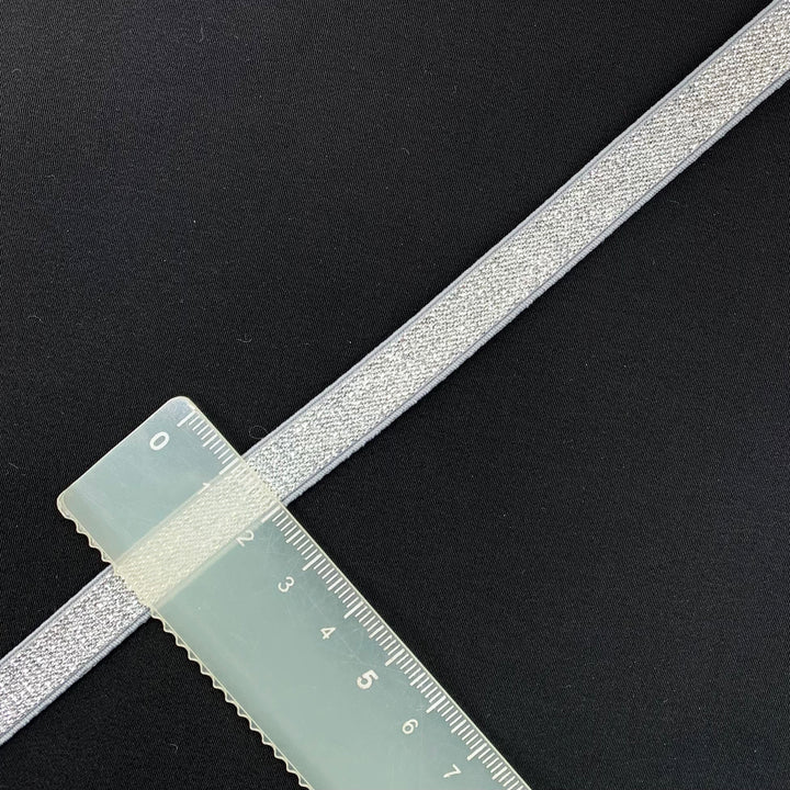 Silver elastic tape with 1cm width